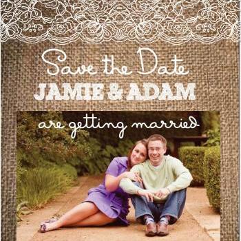 Burlap and Lace Rustic Save the Date